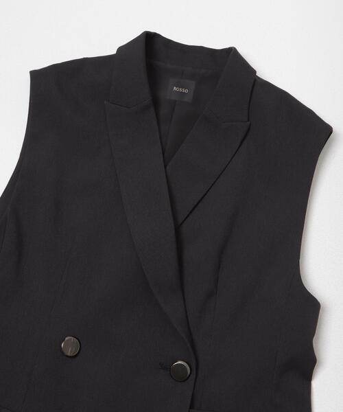 URBAN RESEARCH ROSSO WOMEN(アーバンリサーチ ロッソ)の「防シワシャンブレーツイルダブルジレ(ベスト・レディース・ベージュ系その他/ブラック・FREE)」の20枚目の写真