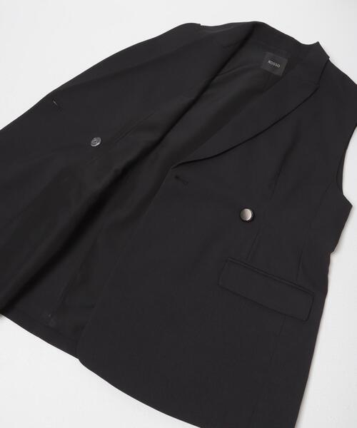 URBAN RESEARCH ROSSO WOMEN(アーバンリサーチ ロッソ)の「防シワシャンブレーツイルダブルジレ(ベスト・レディース・ベージュ系その他/ブラック・FREE)」の22枚目の写真