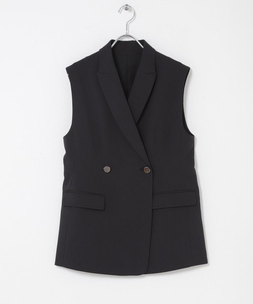 URBAN RESEARCH ROSSO WOMEN(アーバンリサーチ ロッソ)の「防シワシャンブレーツイルダブルジレ(ベスト・レディース・ベージュ系その他/ブラック・FREE)」の16枚目の写真