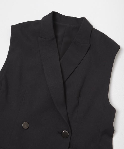 URBAN RESEARCH ROSSO WOMEN(アーバンリサーチ ロッソ)の「防シワシャンブレーツイルダブルジレ(ベスト・レディース・ベージュ系その他/ブラック・FREE)」の17枚目の写真