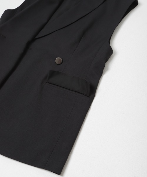 URBAN RESEARCH ROSSO WOMEN(アーバンリサーチ ロッソ)の「防シワシャンブレーツイルダブルジレ(ベスト・レディース・ベージュ系その他/ブラック・FREE)」の18枚目の写真