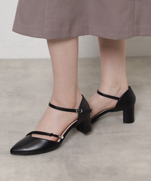 ESPERANZA(エスペランサ)の「ポインテッドトゥパール調付きセパレートパンプス(パンプス・レディース・ブラック/ゴールド/グレー・23.5cm/23.0cm/22.5cm/22.0cm/24.5cm/24.0cm)」の2枚目の写真