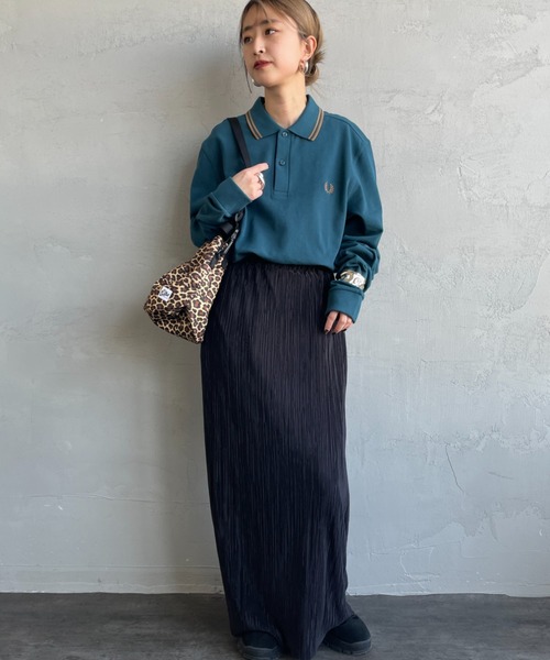 FRED PERRY（フレッドペリー）の「[FRED PERRY/フレッドペリー] ツインティップライン ワンポイント刺繍ロゴ ロングスリーブポロシャツ M3636（ポロシャツ・レディース・ネイビー系1/ブラウン/ブルー/ライトベージュ・XL/L/M/S）」の11枚目の写真