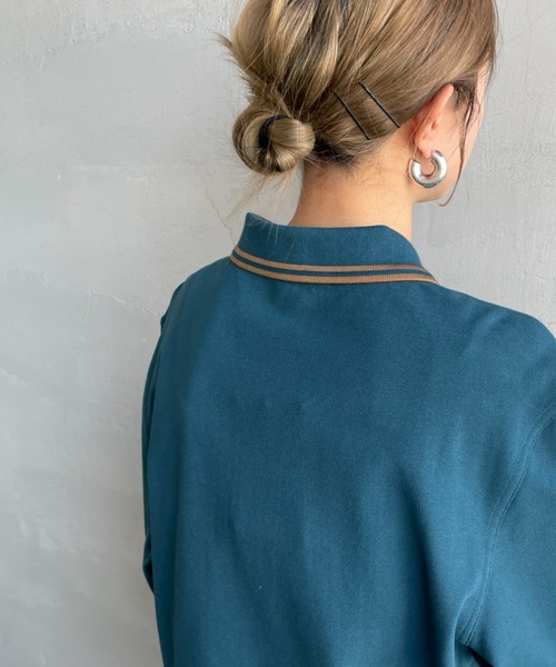 FRED PERRY（フレッドペリー）の「[FRED PERRY/フレッドペリー] ツインティップライン ワンポイント刺繍ロゴ ロングスリーブポロシャツ M3636（ポロシャツ・レディース・ネイビー系1/ブラウン/ブルー/ライトベージュ・XL/L/M/S）」の17枚目の写真