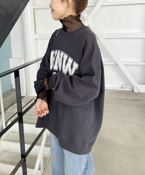 Spick & Span（スピックアンドスパン）の「《追加》ドットチュールハイネックプルオーバー（Tシャツ/カットソー・レディース・ブラック/ホワイト系その他/ブラウン/ホワイト・FREE）」の12枚目の写真