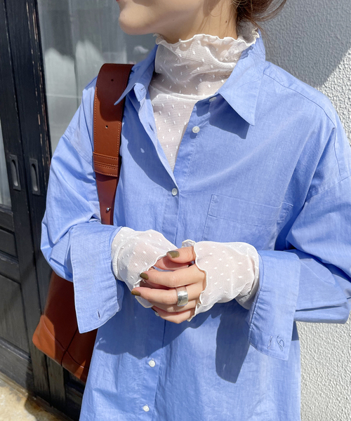 Spick & Span（スピックアンドスパン）の「《追加》ドットチュールハイネックプルオーバー（Tシャツ/カットソー・レディース・ブラック/ホワイト系その他/ブラウン/ホワイト・FREE）」の14枚目の写真