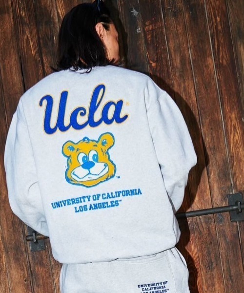 UCLA(ユーシーエルエー)の「【UCLA】刺繍ロゴ裏起毛トレーナー スウェット プルオーバー(スウェット・メンズ・チャコールグレー/ブラウン/ホワイト・3/2)」の2枚目の写真