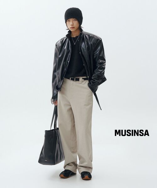 SHIRTER（シャーター）の「MONTANA LEATHER TOTE BAG (BLACK)（トートバッグ・メンズ・その他・ONE SIZE）」の2枚目の写真