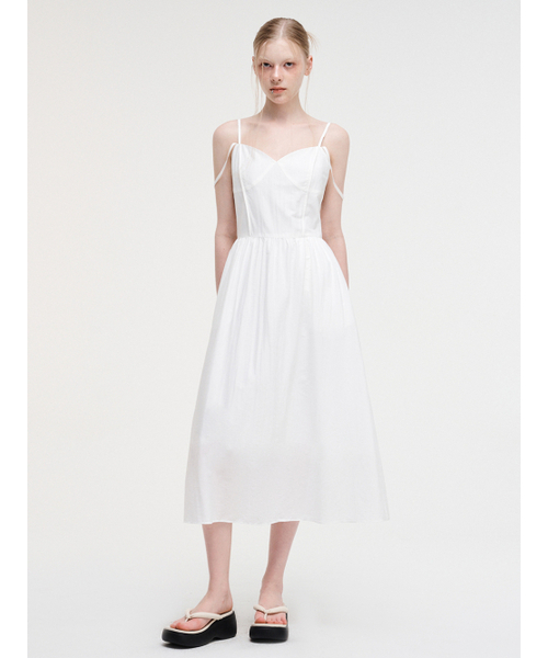 ETMON(エトモン)の「Slip Pintuck Double Strap Dress White(ワンピース・レディース・その他・S/M)」の1枚目の写真