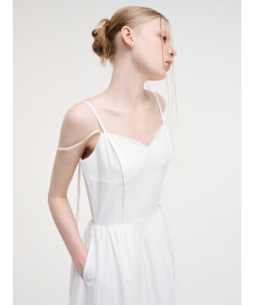 ETMON(エトモン)の「Slip Pintuck Double Strap Dress White(ワンピース・レディース・その他・S/M)」の2枚目の写真