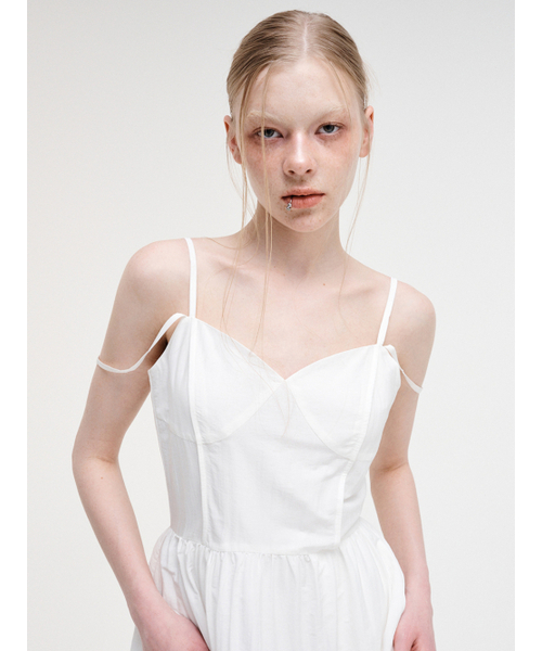 ETMON(エトモン)の「Slip Pintuck Double Strap Dress White(ワンピース・レディース・その他・S/M)」の3枚目の写真