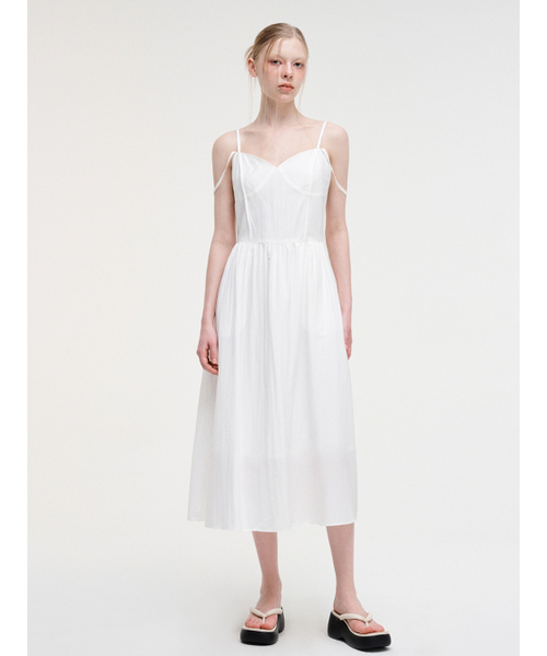 ETMON(エトモン)の「Slip Pintuck Double Strap Dress White(ワンピース・レディース・その他・S/M)」の4枚目の写真
