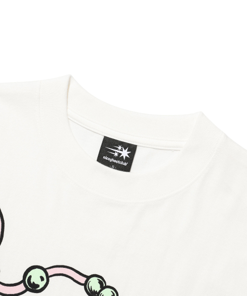 NICE GHOST CLUB(ナイスゴーストクラブ)の「パールネックレス シンボルビッグビッグティー_ホワイト(NG2FMUT544A)(Tシャツ/カットソー・レディース・その他・S/M)」の3枚目の写真