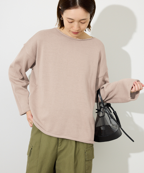 TRICOTS JEAN MARC（トリコットジーンマルク）の「TRICOTS JEAN MARC/トリコットジーンマルク SLOBE別注 ニットプルオーバー（ニット/セーター・レディース・スカイブルー/ベージュ系その他/ブラウン・FREE）」の3枚目の写真