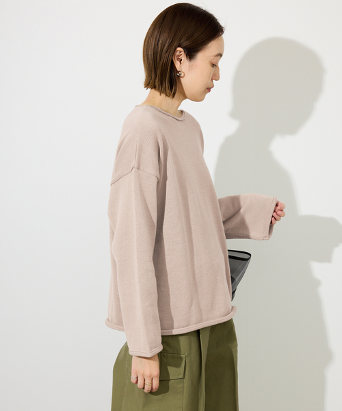 TRICOTS JEAN MARC（トリコットジーンマルク）の「TRICOTS JEAN MARC/トリコットジーンマルク SLOBE別注 ニットプルオーバー（ニット/セーター・レディース・スカイブルー/ベージュ系その他/ブラウン・FREE）」の6枚目の写真