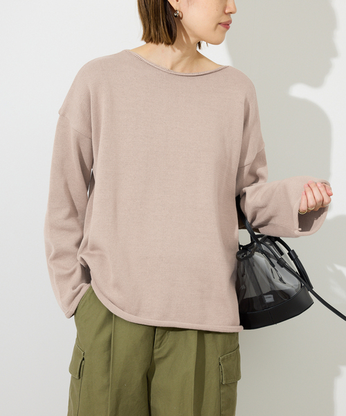 TRICOTS JEAN MARC（トリコットジーンマルク）の「TRICOTS JEAN MARC/トリコットジーンマルク SLOBE別注 ニットプルオーバー（ニット/セーター・レディース・スカイブルー/ベージュ系その他/ブラウン・FREE）」の8枚目の写真