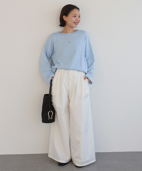 TRICOTS JEAN MARC（トリコットジーンマルク）の「TRICOTS JEAN MARC/トリコットジーンマルク SLOBE別注 ニットプルオーバー（ニット/セーター・レディース・スカイブルー/ベージュ系その他/ブラウン・FREE）」の10枚目の写真