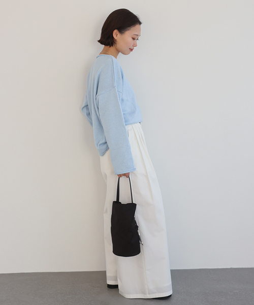 TRICOTS JEAN MARC（トリコットジーンマルク）の「TRICOTS JEAN MARC/トリコットジーンマルク SLOBE別注 ニットプルオーバー（ニット/セーター・レディース・スカイブルー/ベージュ系その他/ブラウン・FREE）」の11枚目の写真