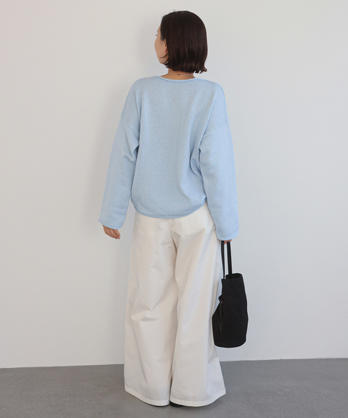 TRICOTS JEAN MARC（トリコットジーンマルク）の「TRICOTS JEAN MARC/トリコットジーンマルク SLOBE別注 ニットプルオーバー（ニット/セーター・レディース・スカイブルー/ベージュ系その他/ブラウン・FREE）」の12枚目の写真