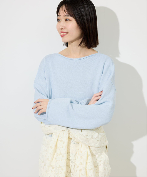 TRICOTS JEAN MARC（トリコットジーンマルク）の「TRICOTS JEAN MARC/トリコットジーンマルク SLOBE別注 ニットプルオーバー（ニット/セーター・レディース・スカイブルー/ベージュ系その他/ブラウン・FREE）」の19枚目の写真