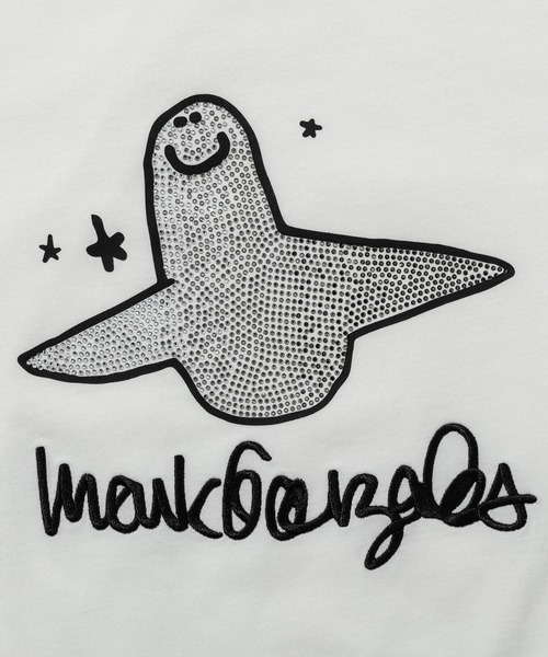 1PIU1UGUALE3 RELAX (ウノピゥウノウグァーレトレ リラックス)の「1PIU1UGUALE3 RELAX × Mark Gonzales(ウノピゥウノウグァーレトレ リラックス)グラデーションラインストーン 半袖Tシャツ(Tシャツ/カットソー・メンズ・ブラック/ベージュ/ホワイト・XL/L/M/S/XXL)」の11枚目の写真