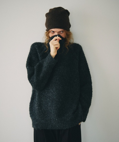 full/fill.(フルフィル)の「half zip loop yarn knit / ハーフジップループヤーンニット(ニット/セーター・レディース・ダークグレー/アイボリー・FREE)」の11枚目の写真