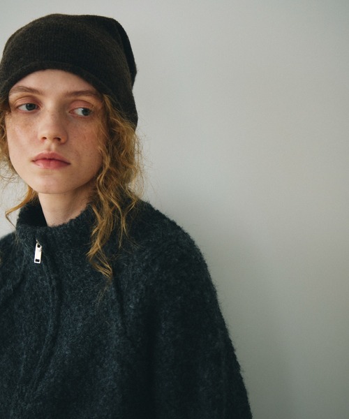 full/fill.(フルフィル)の「half zip loop yarn knit / ハーフジップループヤーンニット(ニット/セーター・レディース・ダークグレー/アイボリー・FREE)」の15枚目の写真