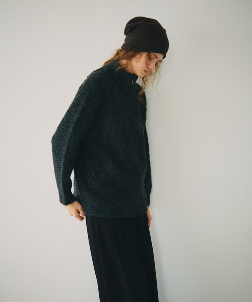 full/fill.(フルフィル)の「half zip loop yarn knit / ハーフジップループヤーンニット(ニット/セーター・レディース・ダークグレー/アイボリー・FREE)」の16枚目の写真