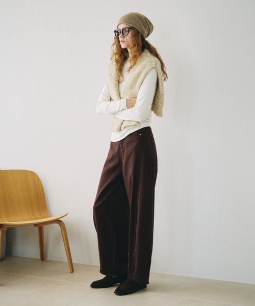 full/fill.(フルフィル)の「half zip loop yarn knit / ハーフジップループヤーンニット(ニット/セーター・レディース・ダークグレー/アイボリー・FREE)」の13枚目の写真