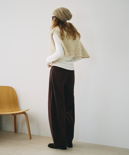 full/fill.(フルフィル)の「half zip loop yarn knit / ハーフジップループヤーンニット(ニット/セーター・レディース・ダークグレー/アイボリー・FREE)」の8枚目の写真