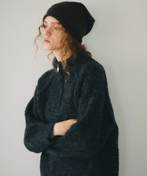 full/fill.(フルフィル)の「half zip loop yarn knit / ハーフジップループヤーンニット(ニット/セーター・レディース・ダークグレー/アイボリー・FREE)」の10枚目の写真