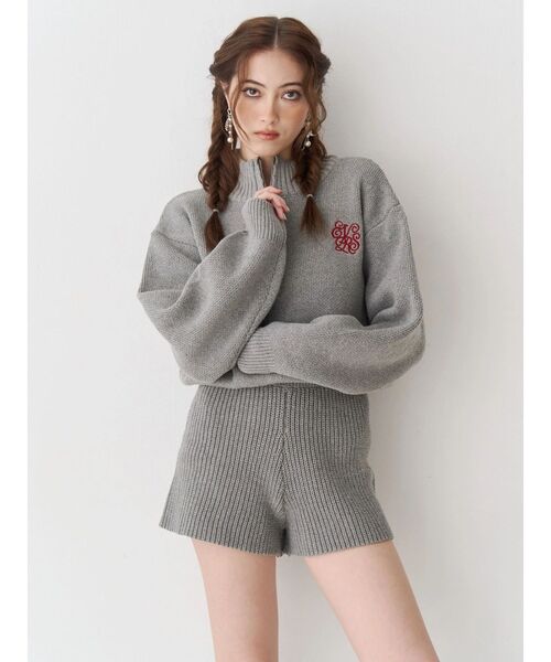 EVRIS(エヴリス)の「ワンポイントロゴニットロンパース(つなぎ/オールインワン・レディース・ブラック/グレー/ネイビー・FREE)」の10枚目の写真