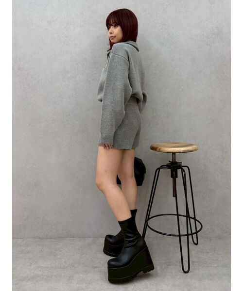 EVRIS(エヴリス)の「ワンポイントロゴニットロンパース(つなぎ/オールインワン・レディース・ブラック/グレー/ネイビー・FREE)」の20枚目の写真