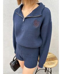 EVRIS（エヴリス）の「ワンポイントロゴニットロンパース（つなぎ/オールインワン）」