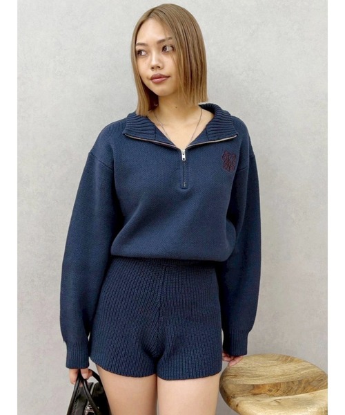 EVRIS(エヴリス)の「ワンポイントロゴニットロンパース(つなぎ/オールインワン・レディース・ブラック/グレー/ネイビー・FREE)」の3枚目の写真