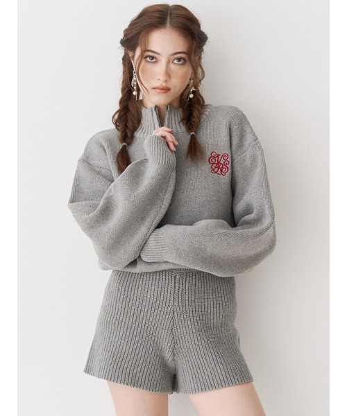 EVRIS(エヴリス)の「ワンポイントロゴニットロンパース(つなぎ/オールインワン・レディース・ブラック/グレー/ネイビー・FREE)」の2枚目の写真