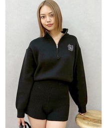 EVRIS（エヴリス）の「ワンポイントロゴニットロンパース（つなぎ/オールインワン）」