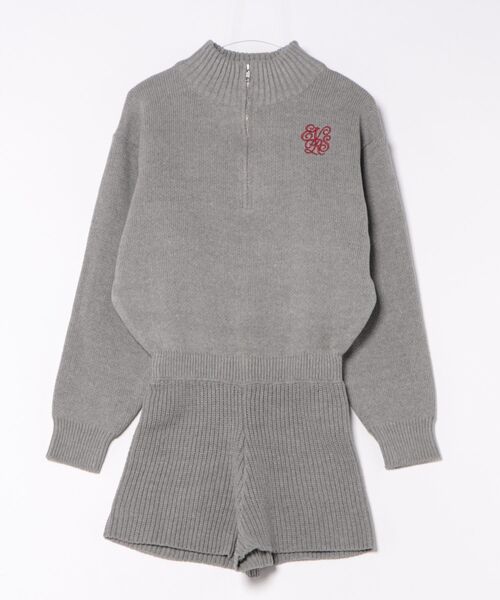 EVRIS(エヴリス)の「ワンポイントロゴニットロンパース(つなぎ/オールインワン・レディース・ブラック/グレー/ネイビー・FREE)」の5枚目の写真