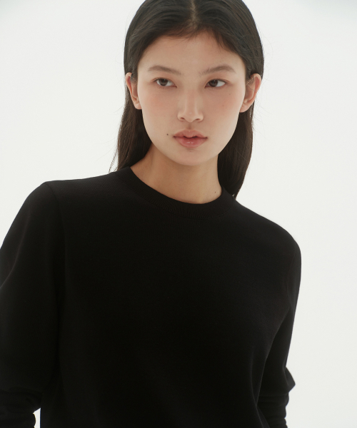 MUSINSA STANDARD WOMAN（ムシンサスタンダードウーマン）の「ウィメンズウォッシャブルスーピマコットンクルーネックニット[ブラック]（ニット/セーター・レディース・その他・SMALL/MEDIUM/LARGE/X-SMALL）」の15枚目の写真