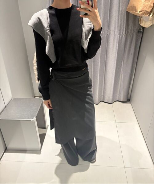 MUSINSA STANDARD WOMAN（ムシンサスタンダードウーマン）の「ウィメンズウォッシャブルスーピマコットンクルーネックニット[ブラック]（ニット/セーター・レディース・その他・SMALL/MEDIUM/LARGE/X-SMALL）」の7枚目の写真
