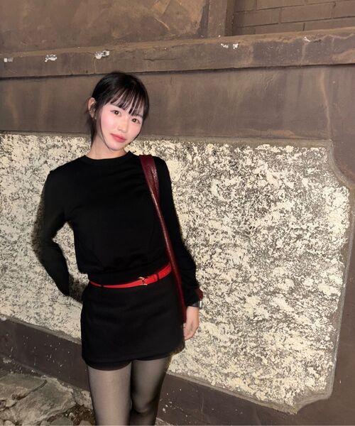 MUSINSA STANDARD WOMAN（ムシンサスタンダードウーマン）の「ウィメンズウォッシャブルスーピマコットンクルーネックニット[ブラック]（ニット/セーター・レディース・その他・SMALL/MEDIUM/LARGE/X-SMALL）」の9枚目の写真