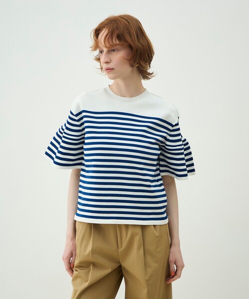 MACPHEE（マカフィー）の「フォームニット ベルスリーブプルオーバー（ニット/セーター・レディース・ネイビー/ライトブルー・S）」の11枚目の写真