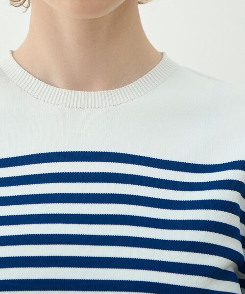 MACPHEE（マカフィー）の「フォームニット ベルスリーブプルオーバー（ニット/セーター・レディース・ネイビー/ライトブルー・S）」の8枚目の写真