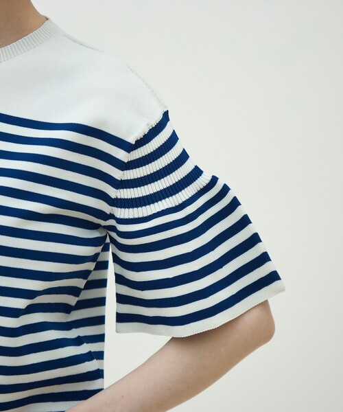 MACPHEE（マカフィー）の「フォームニット ベルスリーブプルオーバー（ニット/セーター・レディース・ネイビー/ライトブルー・S）」の6枚目の写真