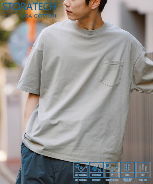 限定展開 STORATECH/ストラテック ビッグシルエット ポケットTシャツ