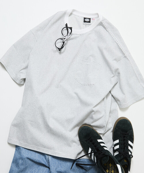 FREAK'S STORE(フリークスストア)の「限定展開 STORATECH ストラテック ビッグシルエット ポケットTシャツ 抗菌 防臭 制菌 UVカット 接触冷感 吸水速乾(Tシャツ/カットソー・メンズ・チャコールグレー/ホワイト/グレイッシュベージュ/グレー系その他/ホワイト系その他/ブラック/ブラック系その他・X-LARGE/LARGE/MEDIUM/SMALL)」の2枚目の写真