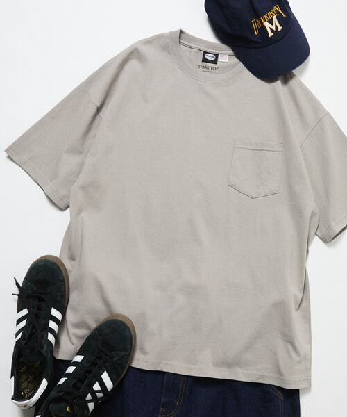 FREAK'S STORE(フリークスストア)の「限定展開 STORATECH ストラテック ビッグシルエット ポケットTシャツ 抗菌 防臭 制菌 UVカット 接触冷感 吸水速乾(Tシャツ/カットソー・メンズ・チャコールグレー/ホワイト/グレイッシュベージュ/グレー系その他/ホワイト系その他/ブラック/ブラック系その他・X-LARGE/LARGE/MEDIUM/SMALL)」の7枚目の写真