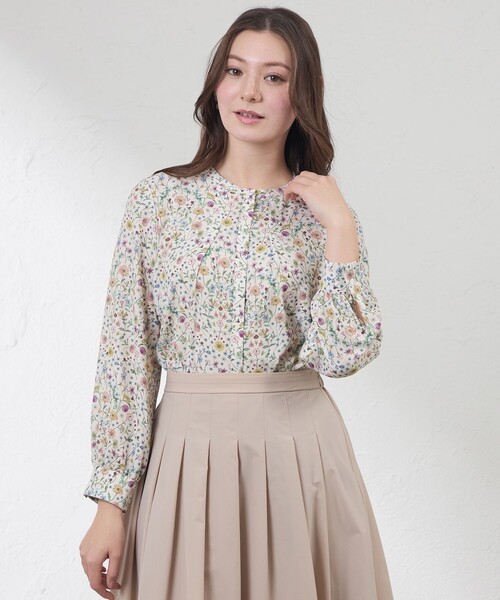 amaca(アマカ)の「【LIBERTY】ARCHWAY ブラウス(シャツ/ブラウス・レディース・ダークネイビー/オフホワイト・38/40)」の1枚目の写真
