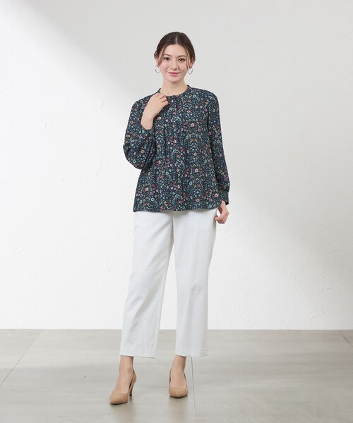 amaca(アマカ)の「【LIBERTY】ARCHWAY ブラウス(シャツ/ブラウス・レディース・ダークネイビー/オフホワイト・38/40)」の4枚目の写真
