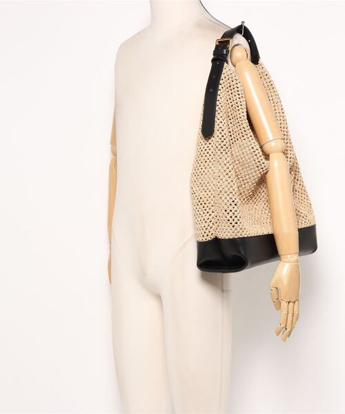 CHRISTIAN VILLA(クリスチャンヴィラ)の「【CHRISTIAN VILLA】レザーハンドルメッシュトートバッグ(Q66318)(トートバッグ・レディース・ブラック系その他/ホワイト系その他・ALL)」の7枚目の写真